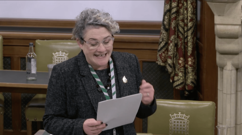 Ashley speaking at a debate in Parliament on leisure services in West Lancashire