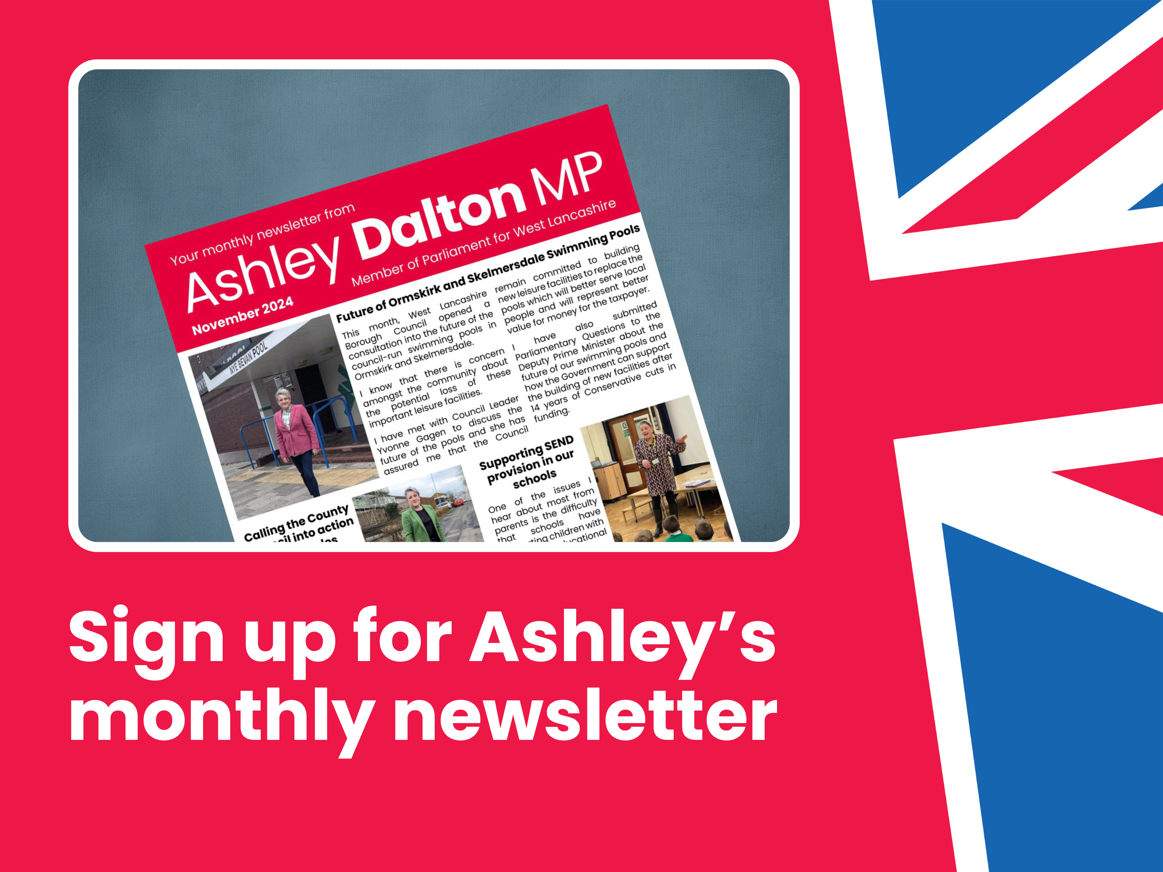 Sign up for Ashley's monthly newsletter