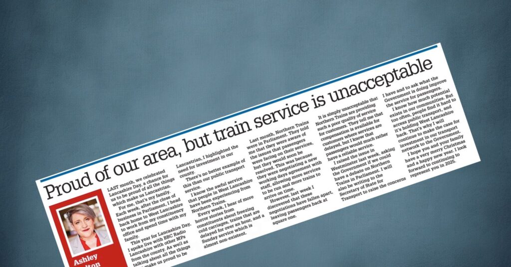 Preview of Ashley's December Column in the Ormsirk Advertiser