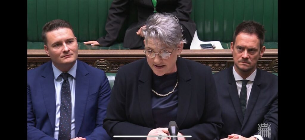 Ashley delivering the Cancer Plan oral statement in the chamber.