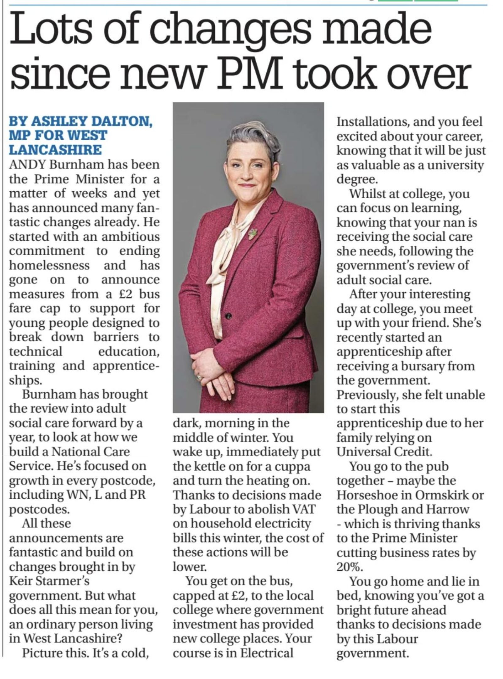 My monthly column in the Ormskirk Advertiser